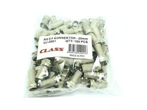 Class UJ-2001 RG6 F Konnektör 20mm - 100Adet