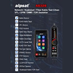 Alpsat AS328 RJ45 ve Fiber Optik Çok Fonksiyonlu Kablo Test Cihazı