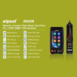 Alpsat AS328 RJ45 ve Fiber Optik Çok Fonksiyonlu Kablo Test Cihazı