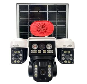 Avenir AV-S263W Beyaz 3 Kameralı 6MP Güneş Panelli Solar Wifi PTZ Kamera