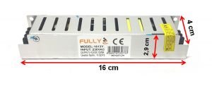 FULLY 12V 5A İnce Kasa Adaptör 16x2,9x4cm