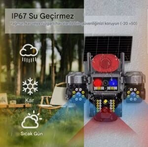 Avenir AV-S463 4G Sim Kartlı 3 Kameralı 6MP Güneş Panelli Solar PTZ Kamera