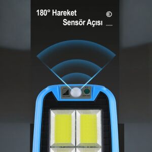 Powermaster ZB-105B Hareket Sensörlü Cob Ledli Solar Lamba