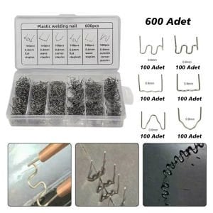 PowerMaster PM-25315 Oto Tampon Kaporta Plastik Onarım Tamir Kaynak Çivisi 6 Tip Şekil (600 Adet)