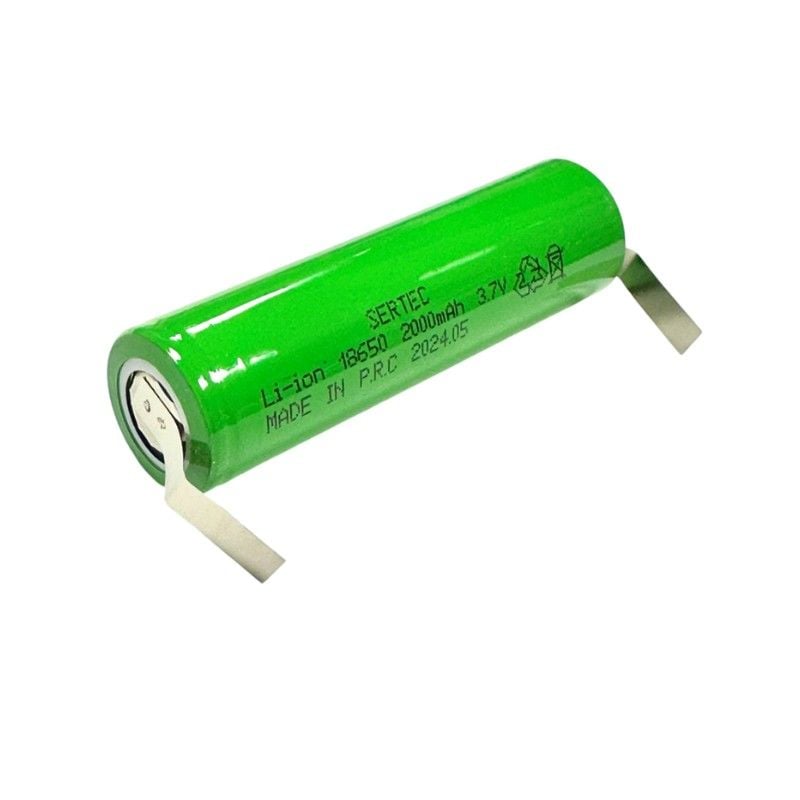 SERTEC Puntolu 18650 3.7V 2000mAh 1C Lion Şarjlı Pil - 1Adet