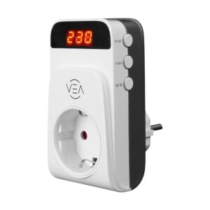 Vea VE-25530 15A 3520W Dijital Göstergeli Aşırı Yüksek Gerilim Akım Korumalı Priz