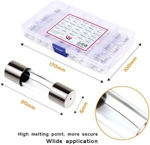 electroon 5x20mm Cam Sigorta 150Adet 15 Çeşit Kutulu Set