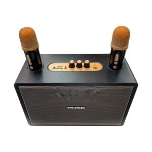 Rose HP-615 Çift Mikrofonlu Karaoke Taşınabilir Şarjlı Bluetooth Hoparlör