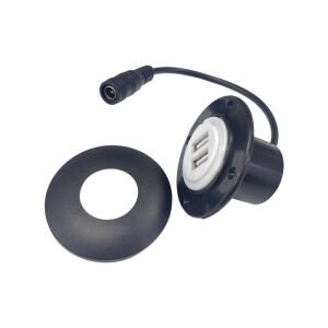 electroon DC12Volt 5.5x2.5mm Giriş 2xUSB Şase Şarjlık
