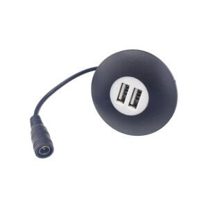 electroon DC12Volt 5.5x2.5mm Giriş 2xUSB Şase Şarjlık