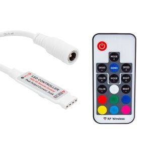 Powermaster 12Volt RF Küçük Modüllü Kumandalı RGB Led Kontrol Cihazı