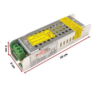 Hightek 12Volt 5Amper Adaptör Slim Metal Kasa 10x3x2