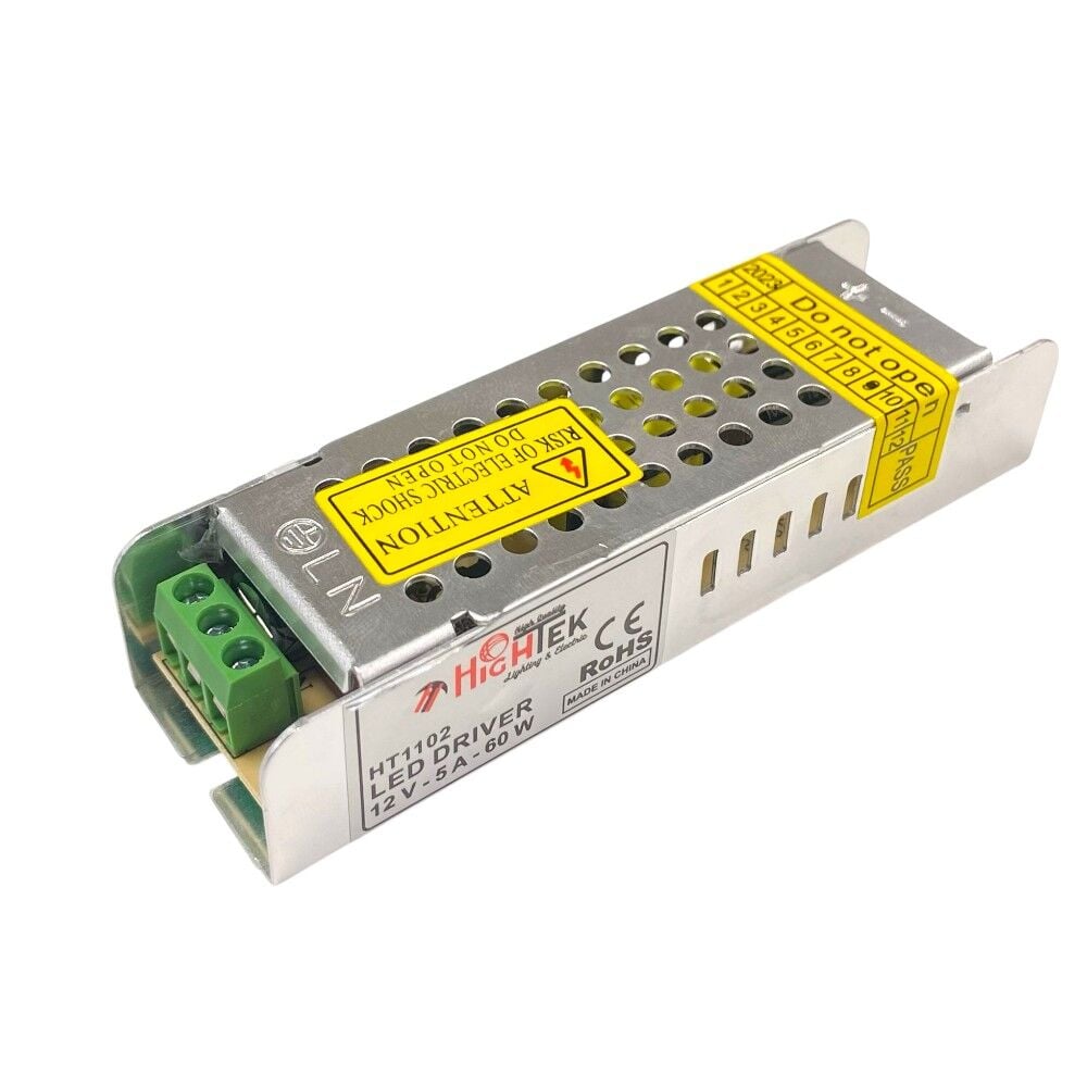 Hightek 12Volt 5Amper Adaptör Slim Metal Kasa 10x3x2