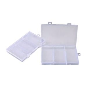 electroon 178x115x19mm Plastik 3 Bölmeli Kapaklı Şeffaf Kutu Organizer
