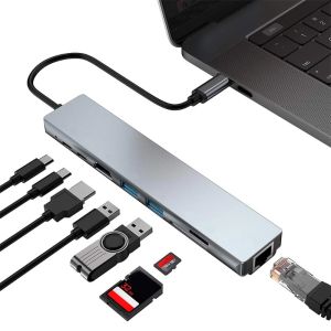 electroon Type-C 8in1 USB 3.0 tip C USB-C Hub 4K HDMI Dönüştürücü Gigabit 10/100/1000