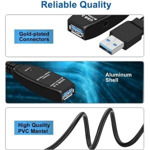 HADRON HDX7564 Active Repeater USB 3.0 Uzatma Kablosu - 20Metre