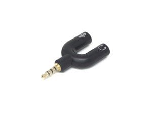 electroon Stereo Aux Kulaklık Mikrofon Çevirici Jak Fiş Siyah