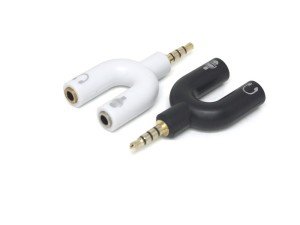 electroon Stereo Aux Kulaklık Mikrofon Çevirici Jak Fiş Siyah