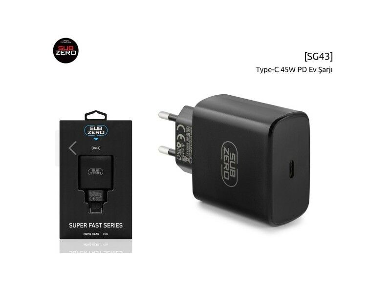 Subzero SG43 45W Turbo Pd Type-C Şarj Adaptörü