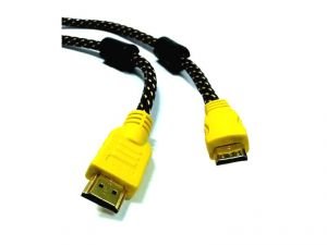 Rose 3 Metre HDMI to Mini HDMI Kablo Örgülü Filtreli Altın Uçlu