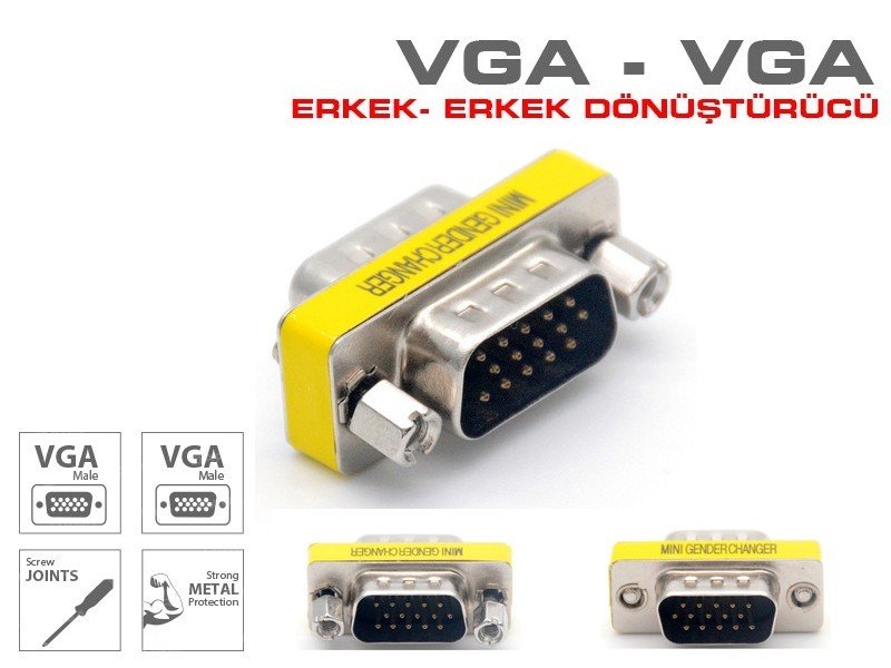 VGA Erkek Erkek Çevirici Adaptör