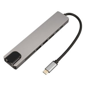 Powermaster Type-C 8in1 HDMI Çok Fonksiyonlu USB 3.0 Dock Station (Macbook - PC - Playstation - Xbox)