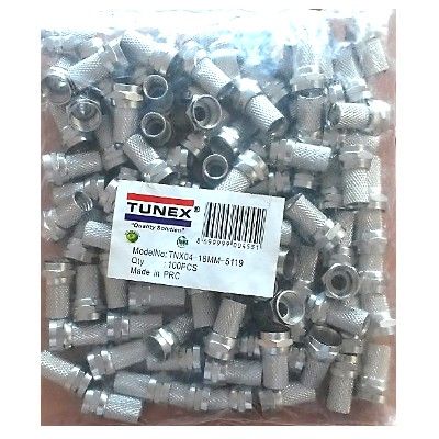 TUNEX RG6 F Konnektör 100 Adetli Poşet