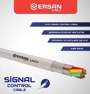 Ersan 2x1.00mm LIYCY Sinyal ve Kontrol Kablosu 100Metre Bakır