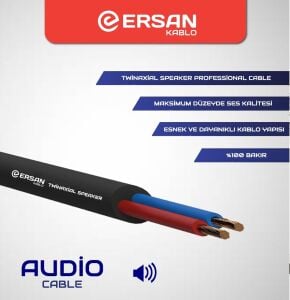Ersan 2x1.50mm 100Metre Bakır Profesyonel Twinax Hoparlör Seslendirme Kablosu