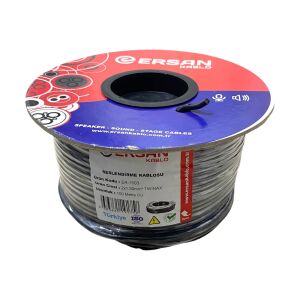 Ersan 2x1.50mm 100Metre Bakır Profesyonel Twinax Hoparlör Seslendirme Kablosu