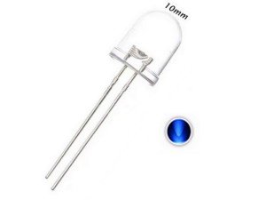 electroon 10mm Şeffaf Mavi Led - 1Adet
