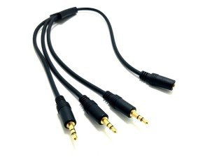 3,5mm Dişi 3x3,5mm Erkek Stereo 5+1 Kablosu