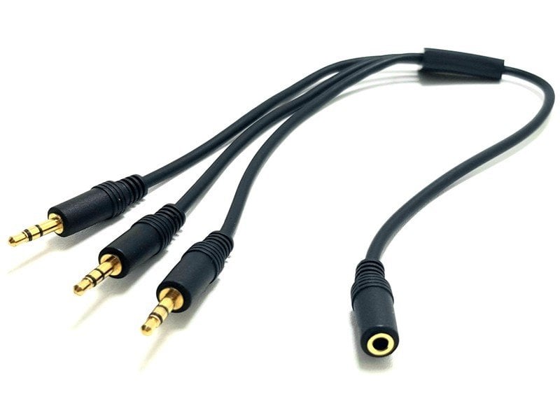 3,5mm Dişi 3x3,5mm Erkek Stereo 5+1 Kablosu