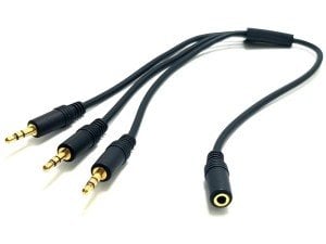 3,5mm Dişi 3x3,5mm Erkek Stereo 5+1 Kablosu