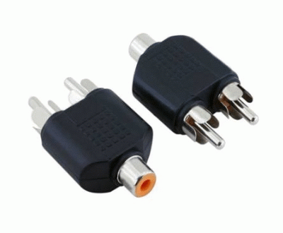 RCA Dişi - 2 RCA Erkek Çevirici Fiş