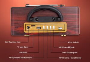 MagicVoice MV-115BT USB-SD-FM-Bluetooth Destekli Nostaljik Radyo