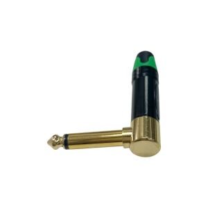 Pawer 6.35mm Mono Metal Gold L Tip Gitar Jak - Yeşil