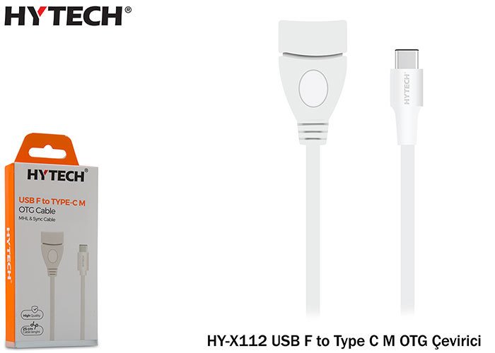 HYTECH HY-X112 TYPE-C USB OTG Çevirici Kablo 25cm