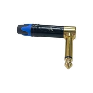 Pawer 6.35mm Mono L Tip Metal Gold Gitar Jak - Mavi