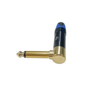 Pawer 6.35mm Mono L Tip Metal Gold Gitar Jak - Mavi