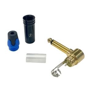 Pawer 6.35mm Mono L Tip Metal Gold Gitar Jak - Mavi