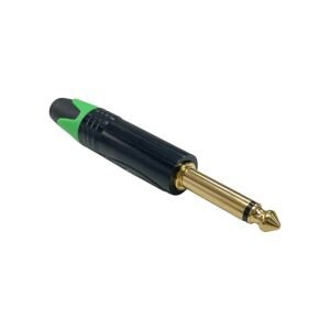 Pawer 6.35mm Mono Metal Gold Gitar Jak - Yeşil