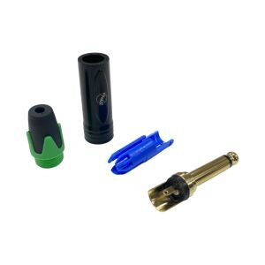 Pawer 6.35mm Mono Metal Gold Gitar Jak - Yeşil