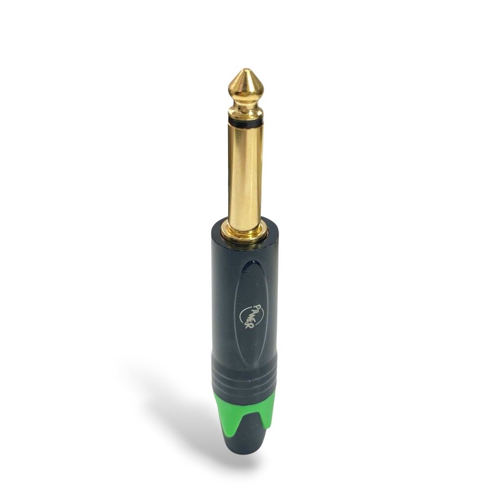 Pawer 6.35mm Mono Metal Gold Gitar Jak - Yeşil