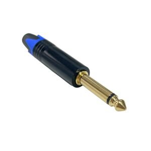 Pawer 6.35mm Mono Metal Gold Gitar Jak -Mavi