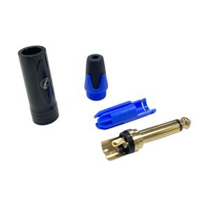 Pawer 6.35mm Mono Metal Gold Gitar Jak -Mavi