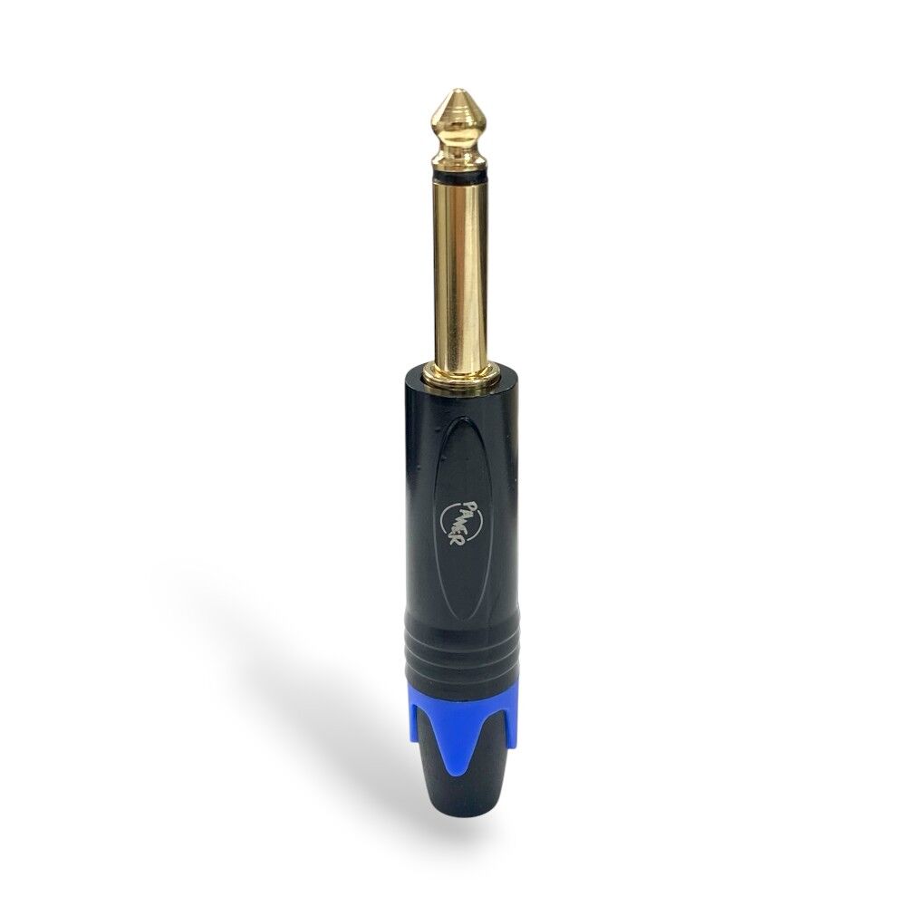 Pawer 6.35mm Mono Metal Gold Gitar Jak -Mavi