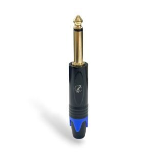 Pawer 6.35mm Mono Metal Gold Gitar Jak -Mavi