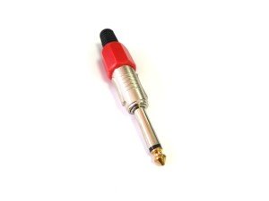 electroon 6.3mm Mono Metal Gitar Jak Erkek - Kırmızı