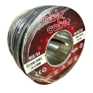 electroon RG6U4 Siyah Anten Kablosu 100Metre 64Tel Yerli Üretim